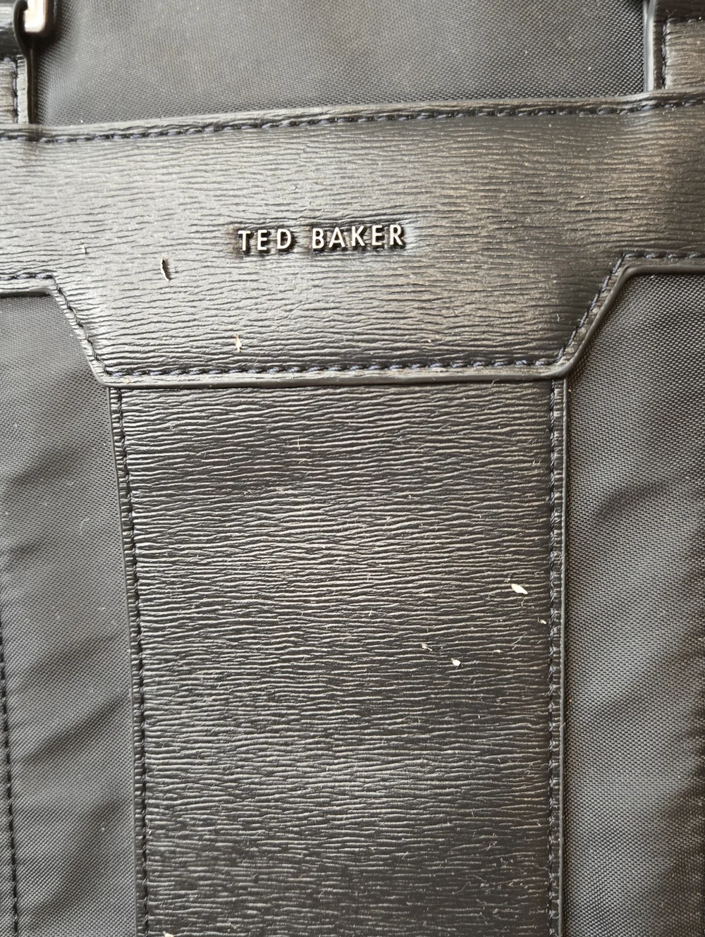 Ted Baker Men's Belgraves Laptop Bag Navy Nylon and Leather Laptop Briefcase